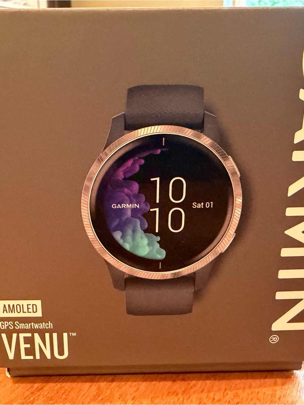 garmin Venu Smartwatch - Black Band with Rose Gold Bezel